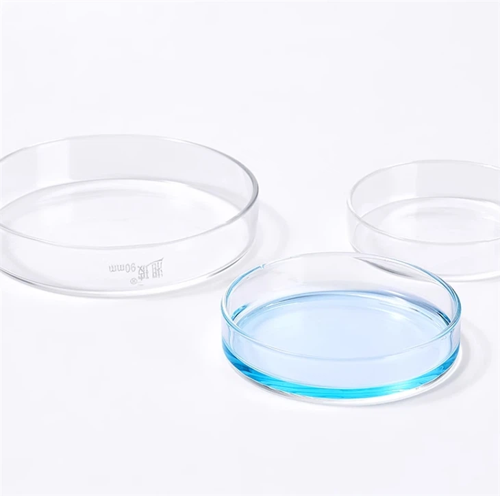 Lab Glassware 60/75/90/100/120/150mm Borosilicate Glass Cell Culture Dish Glass Petri Dish